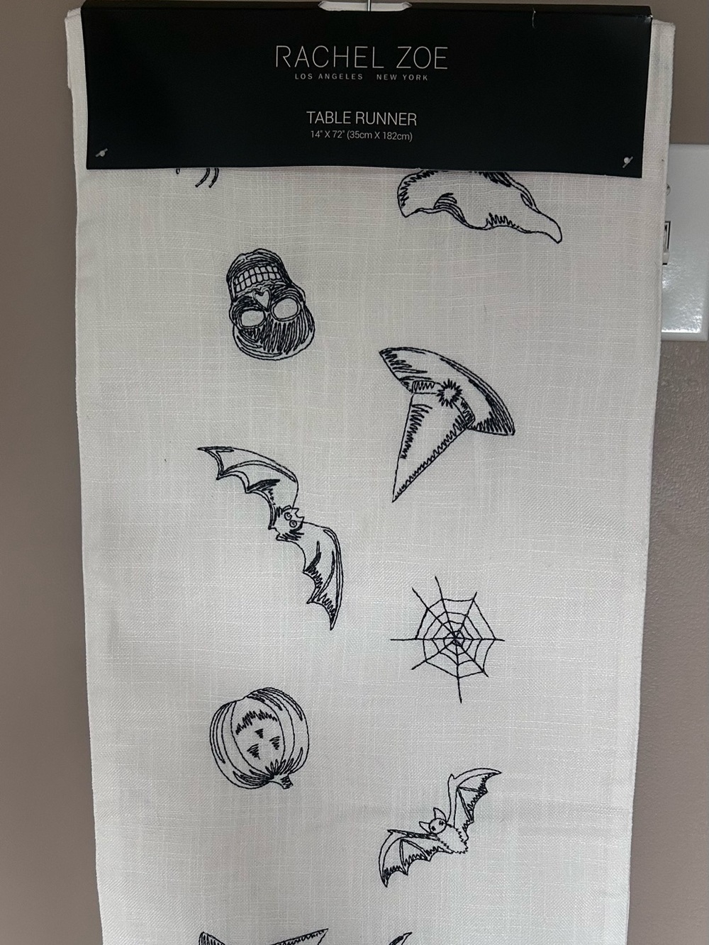 NWT Rachel Zoe embroidered Halloween table runner